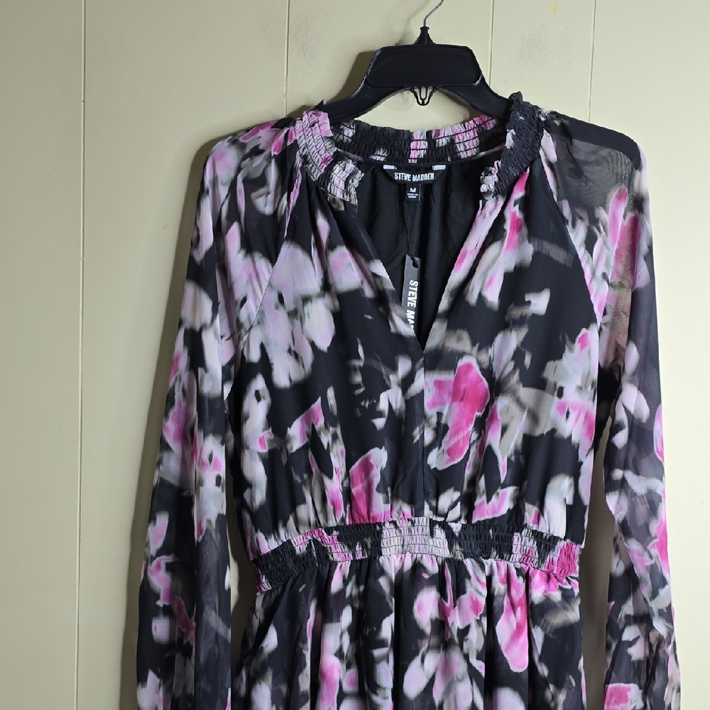 Steve Madden Starla Dress Black Multi Medium - Picture 3 of 12